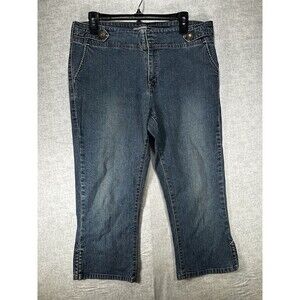 LEVI STRAUSS Signature Misses Stretch Size 14 Blue Denim Crop Jeans